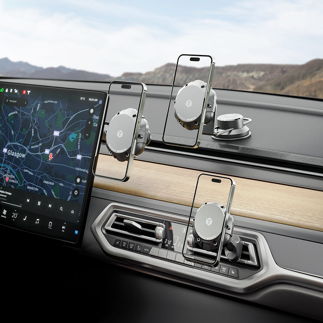 ToughTested MagTough 3-in-1 Phone Mount – Dash, Screen & Vent | MagSafe Compatible + Adapter Ring