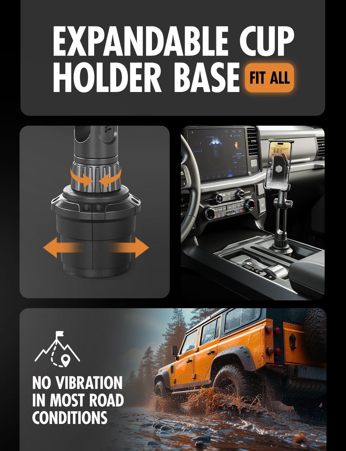 ToughTested Talon Slyder BoomCup Mount – Adjustable Cup Holder Phone & Tablet Mount
