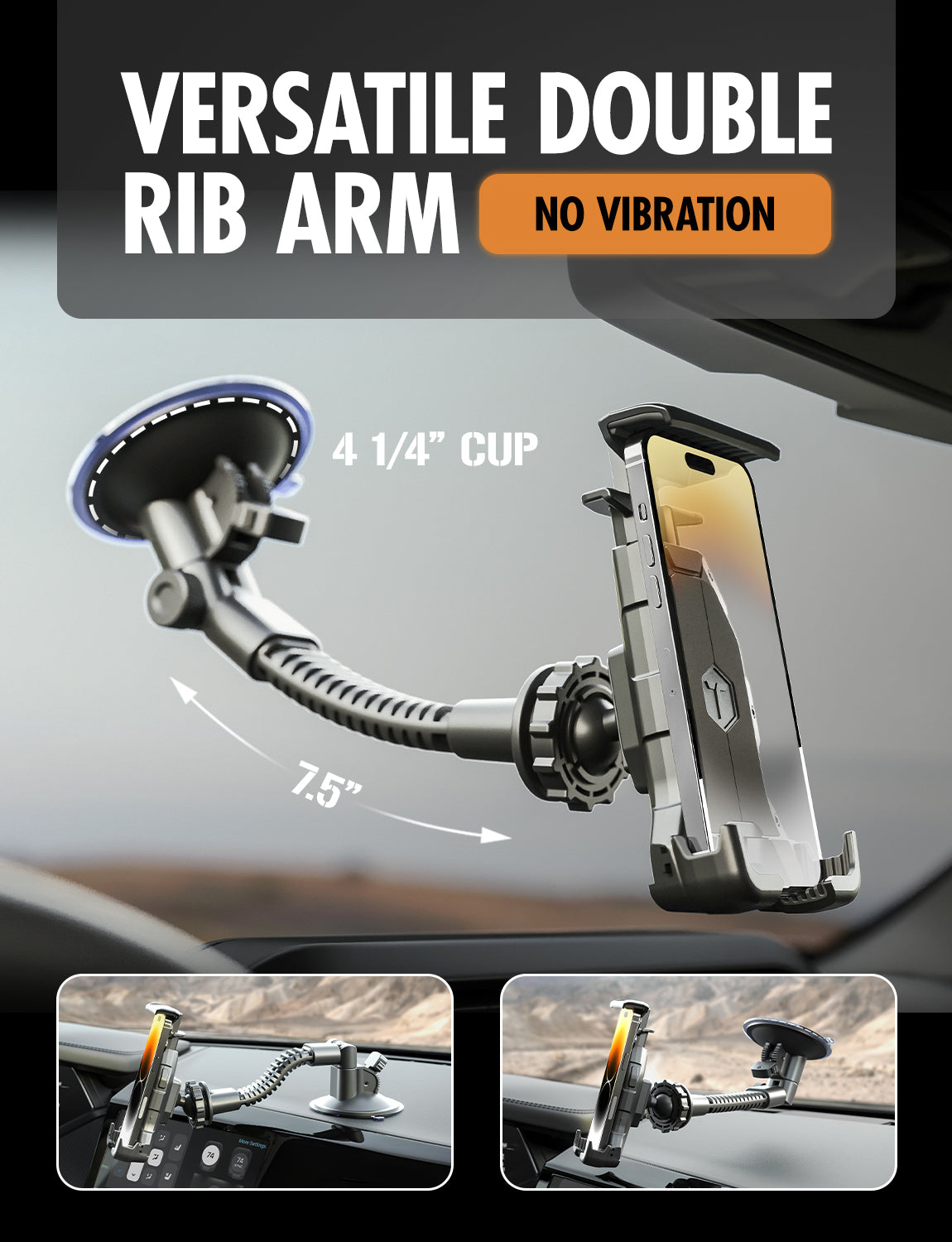 ToughTested Talon Pivot Mammoth Mount – Heavy-Duty Suction Cup Phone & Tablet Mount