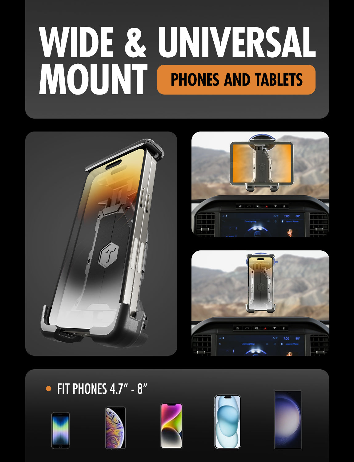 ToughTested Talon Pivot Mammoth Mount – Heavy-Duty Suction Cup Phone & Tablet Mount