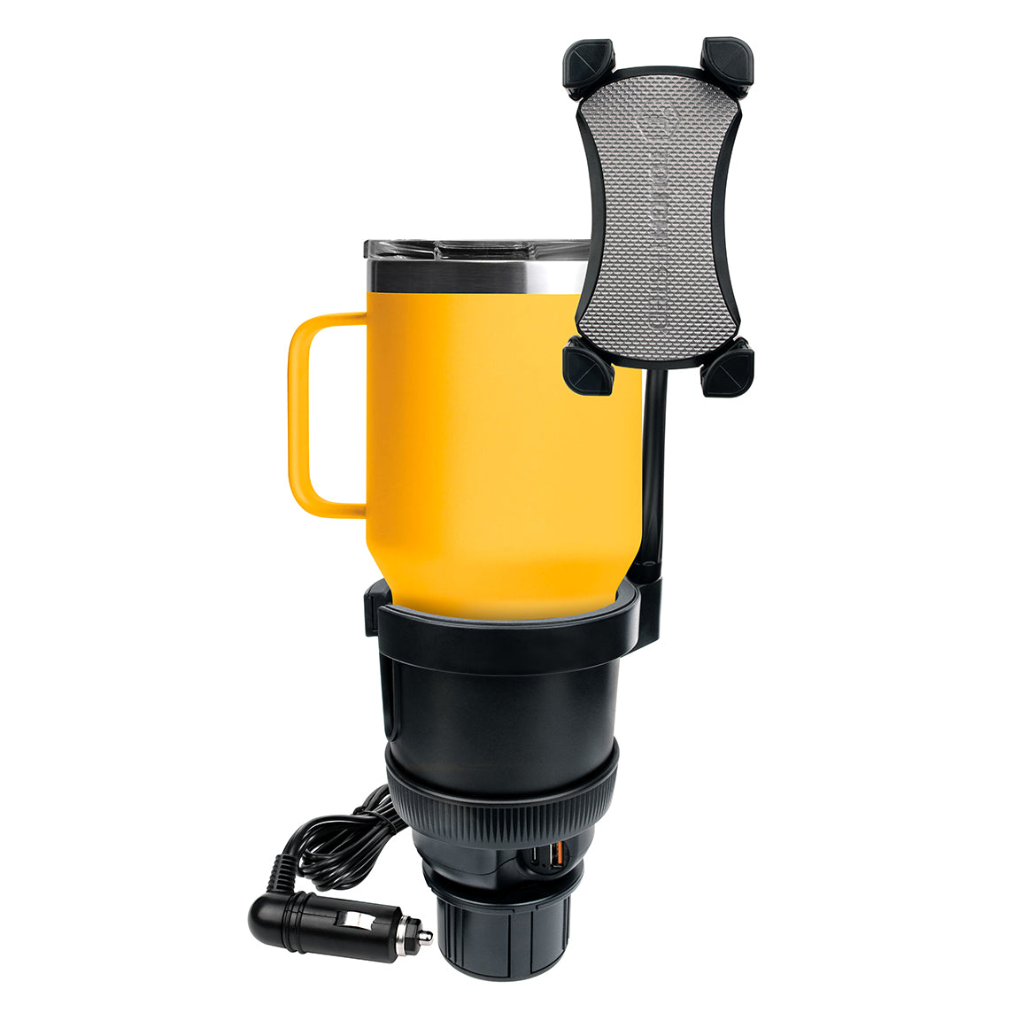 ToughTested Tough & Thirsty PowerCup XL - Cupholder and Phone Mount, XL Stanley Cup Holder (Black)