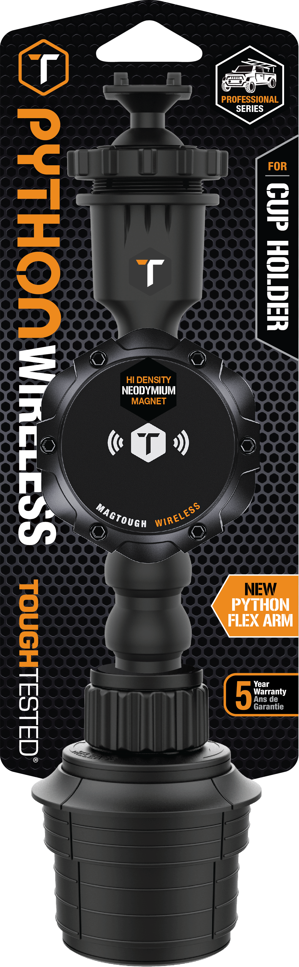 ToughTested Python MagTough Wireless Charging Cup Holder Mount – Ultra-Flexible Magnetic Phone Mount
