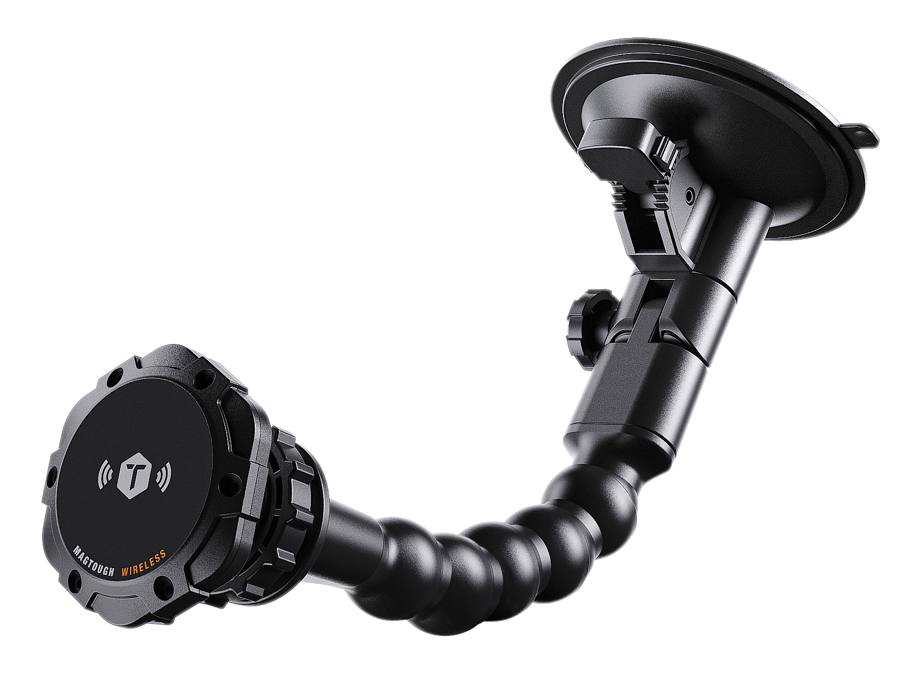 ToughTested Python MagTough Wireless Charging Suction Cup Mount – Ultra-Flexible Magnetic Windshield & Dash Mount