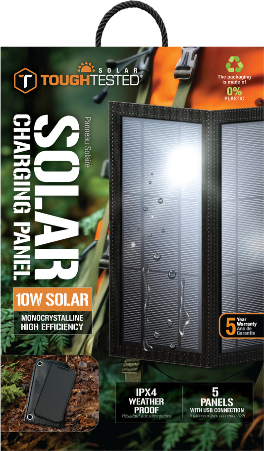 ToughTested 10W Solar Power Panel with USB Connection