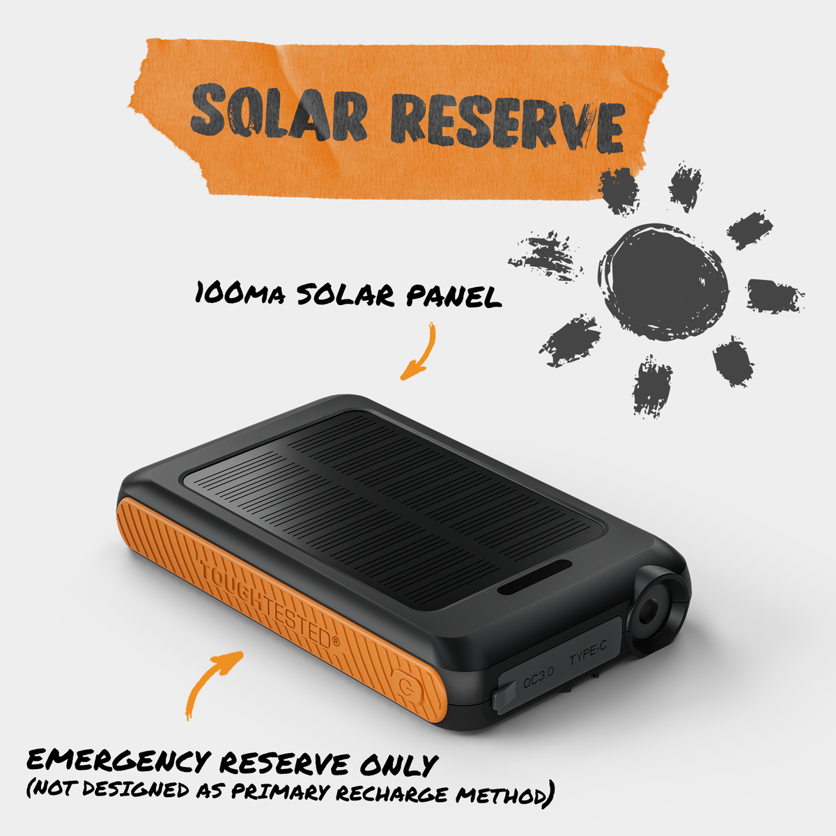 ToughTested Solar ROC5 5000mAh Power Bank & Wireless Charger