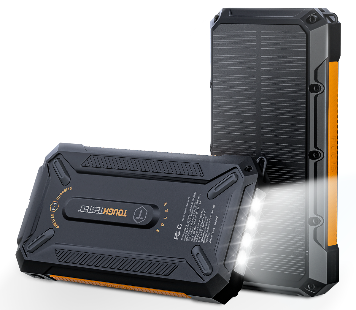 ToughTested SOLAR ROC16 16,000 mAh Powerbank with Wireless Charging & PD Fast Charging