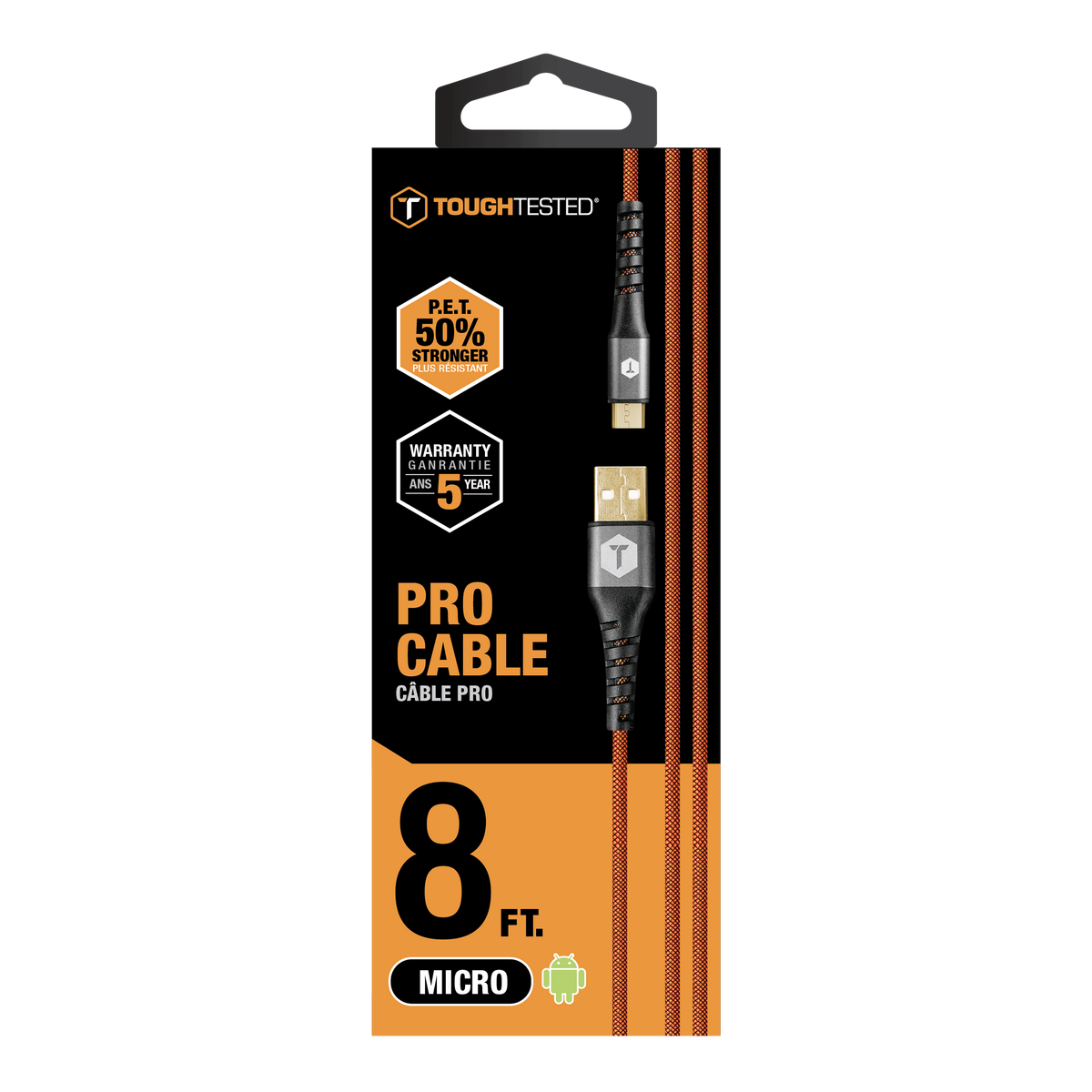 ToughTested PET Pro 8 ft Micro USB Cable