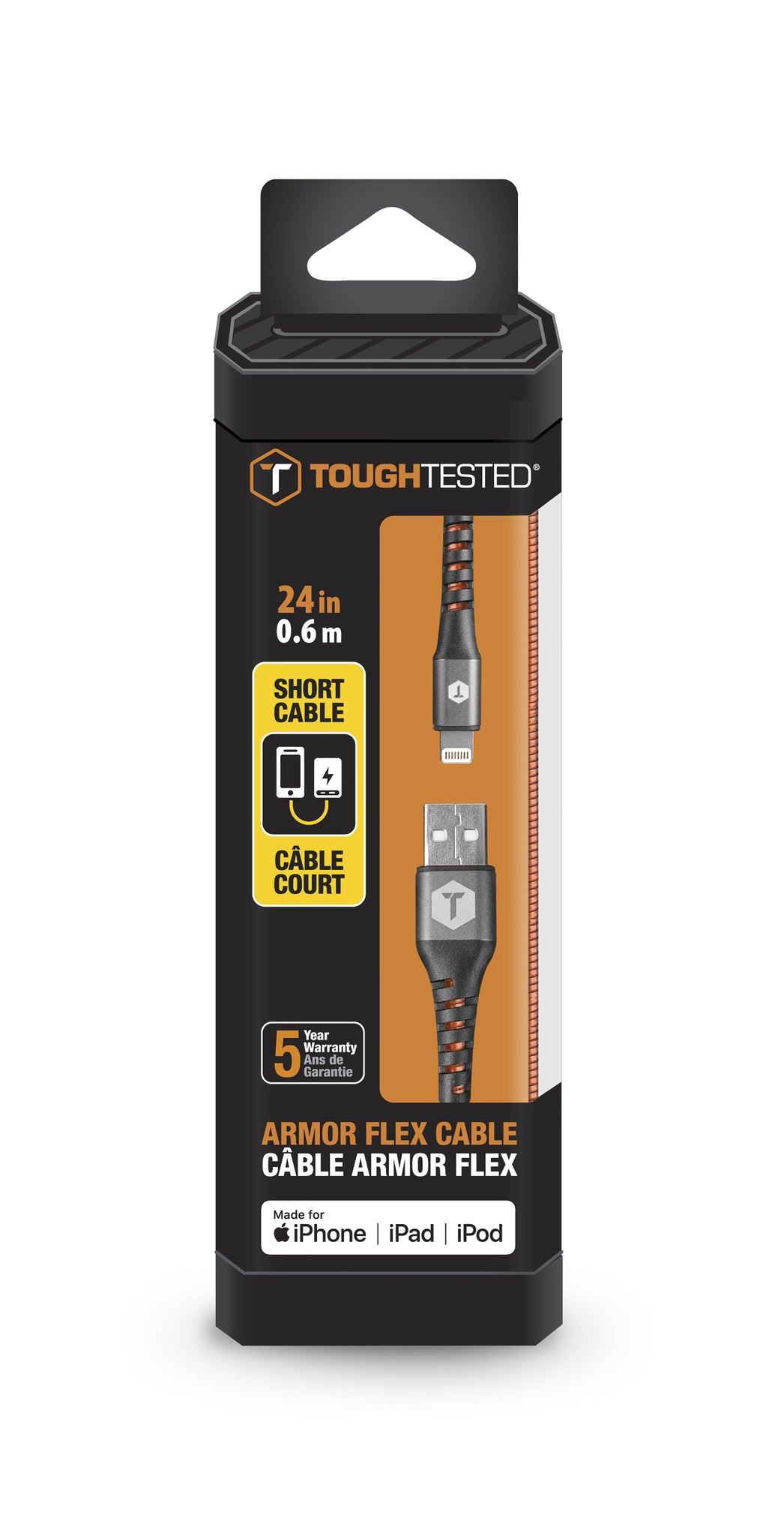 ToughTested 2 Ft. Armor-Flex USB-A to Lightning Cable