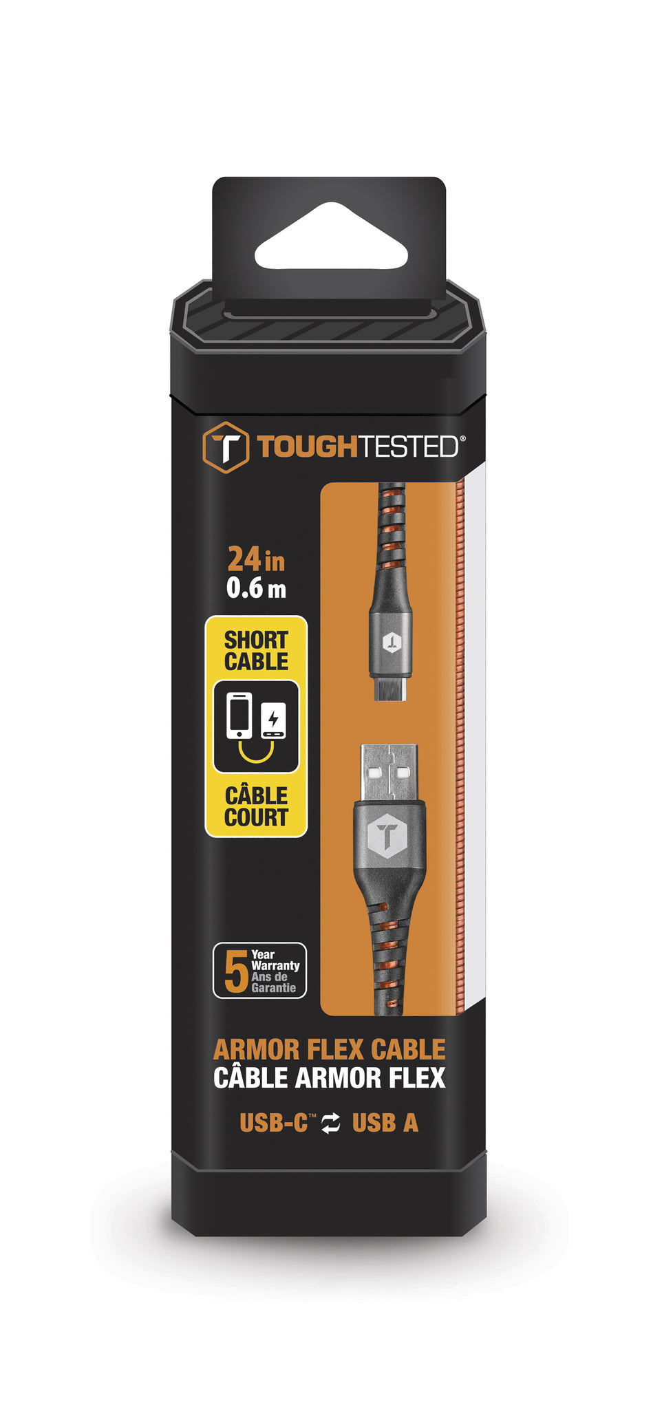 ToughTested 2 Ft. Armor-Flex USB-A to USB-C Cable