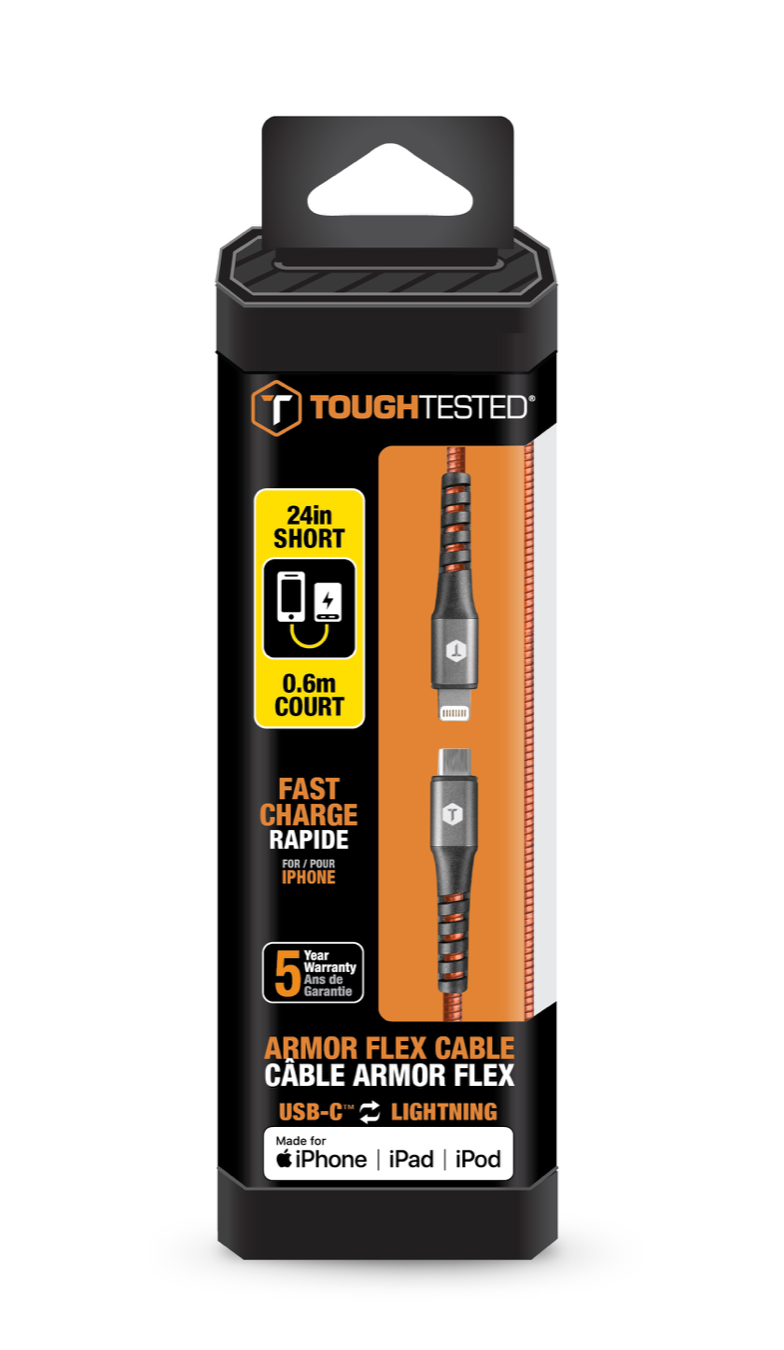 ToughTested 2 Ft. Armor-Flex USB-C to Lightning Cable