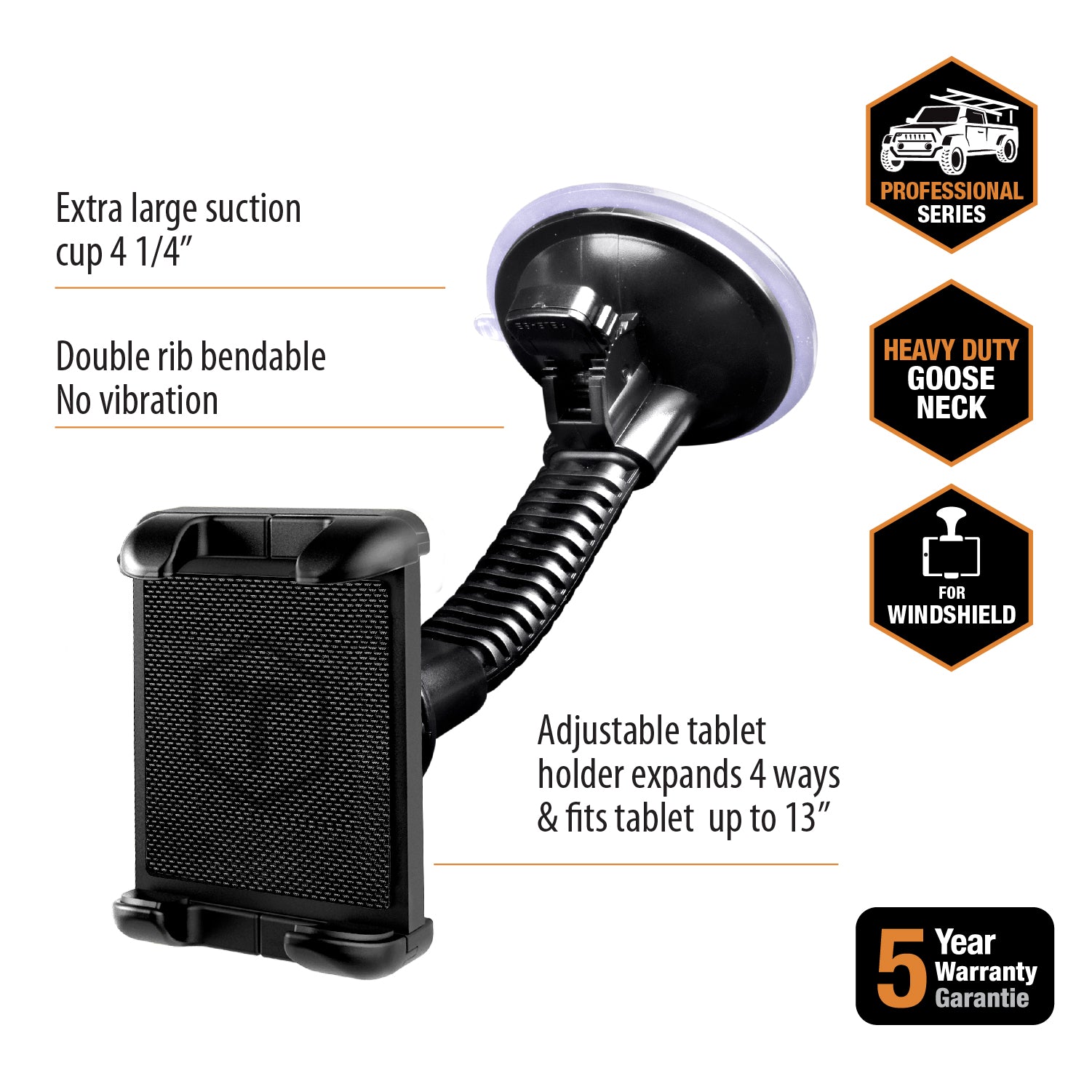 ToughTested Tablet & GPS Mammoth Mount - Fits tablets up to 13"