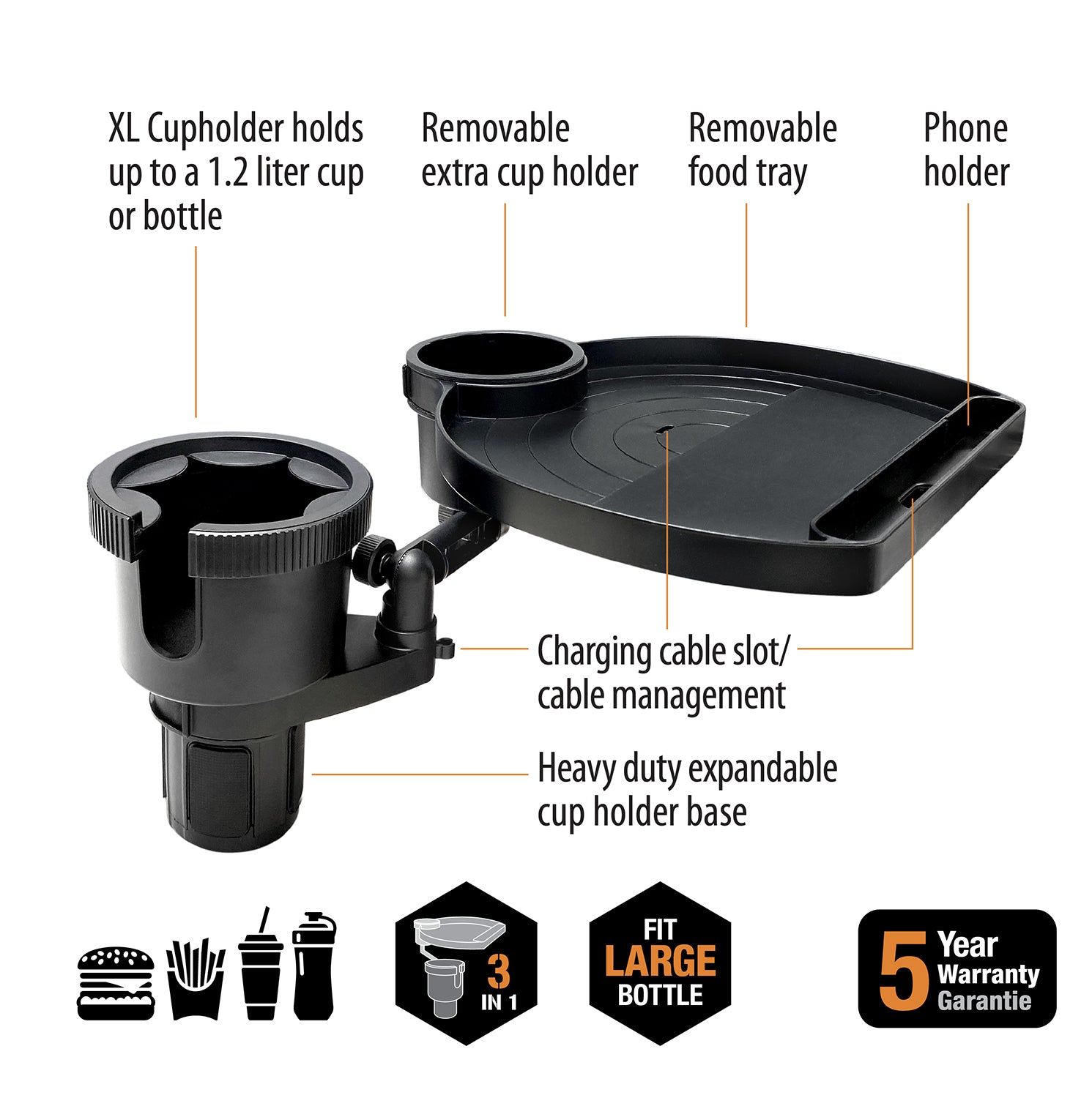 ToughTested Tough & Hungry Cup Bottle Holder and Food Tray
