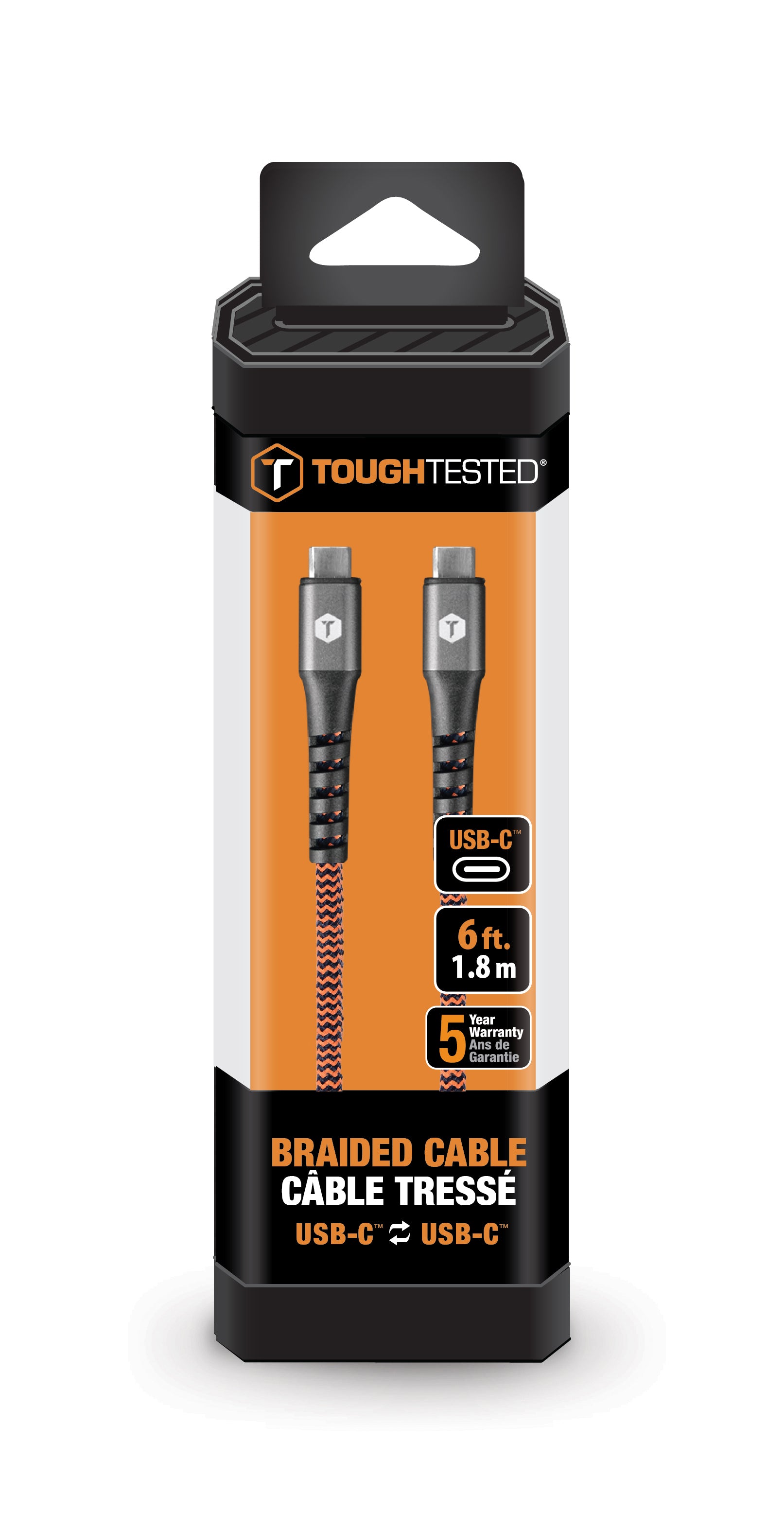 ToughTested Braided 6 Ft. USB-C to USB-C Cable