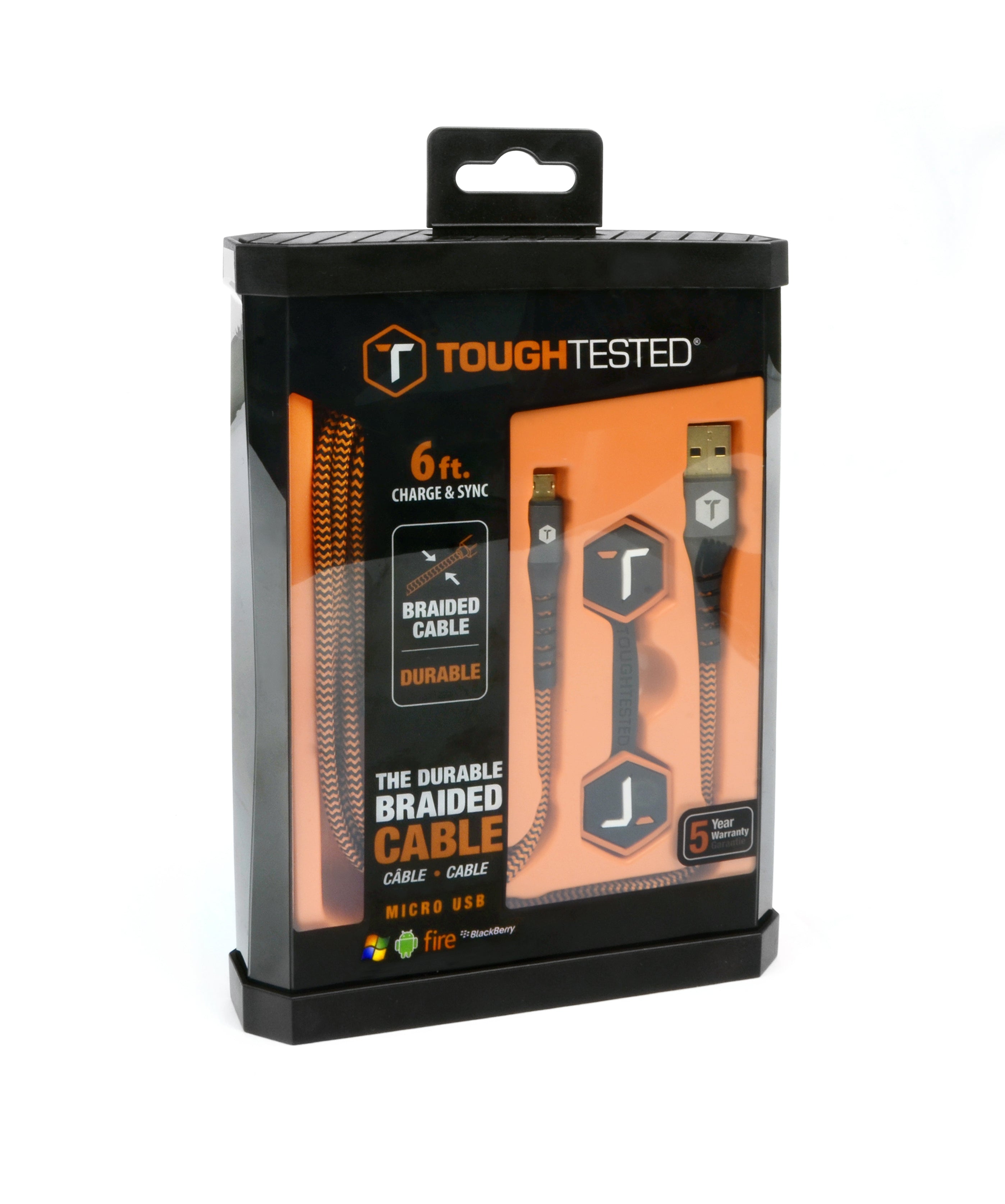 ToughTested Braided 6 Ft. USB-A to Micro-USB Cable