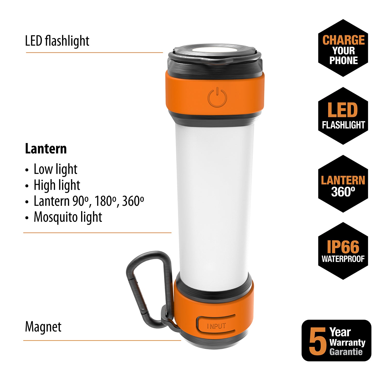ToughTested TREK - Lantern, Flashlight Portable Charger