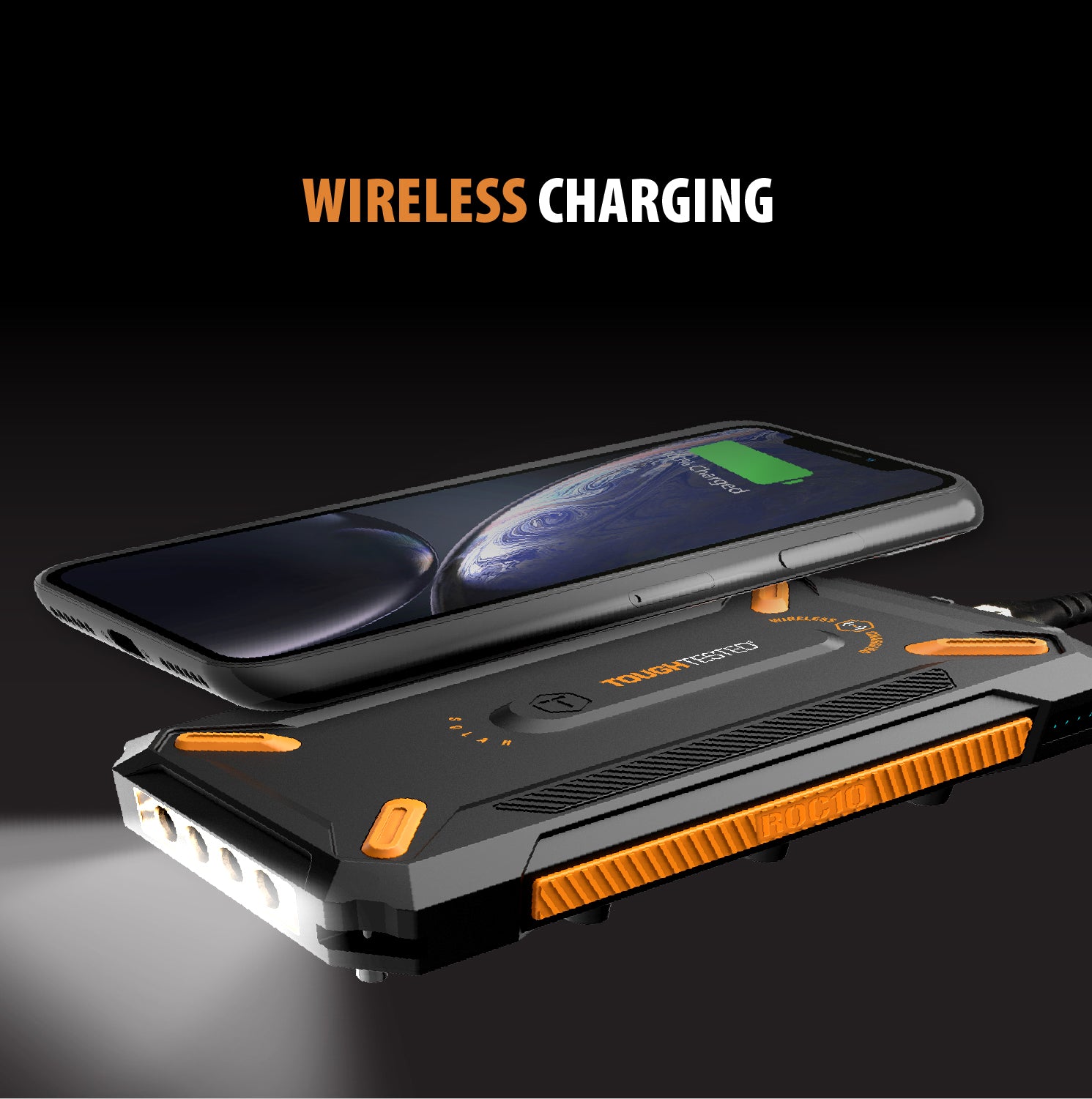 ToughTested SOLAR ROC10 10,000 mAh Powerbank with Wireless Charging & PD Fast Charging