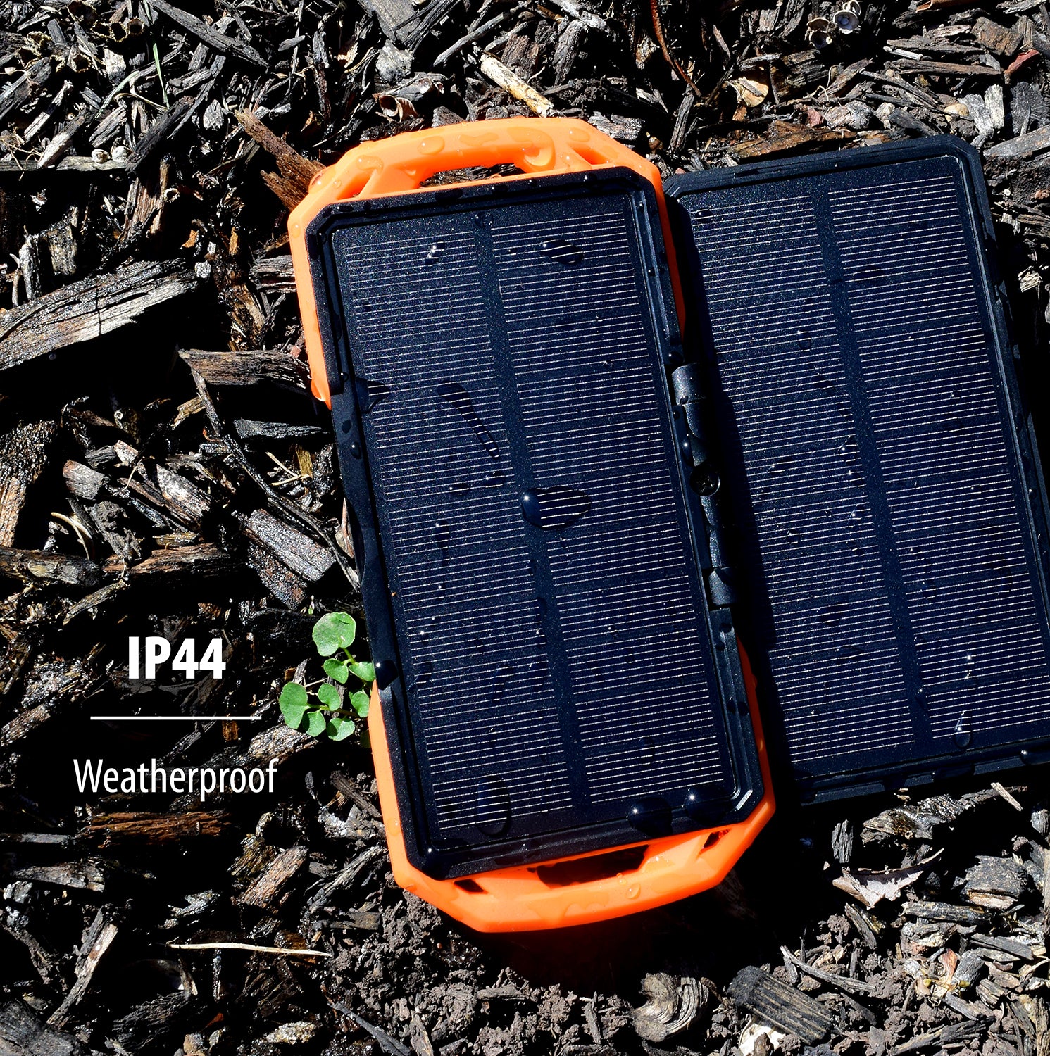 Dual 10,000 mAh Solar Charger IP65 Waterproof Portable Power Bank