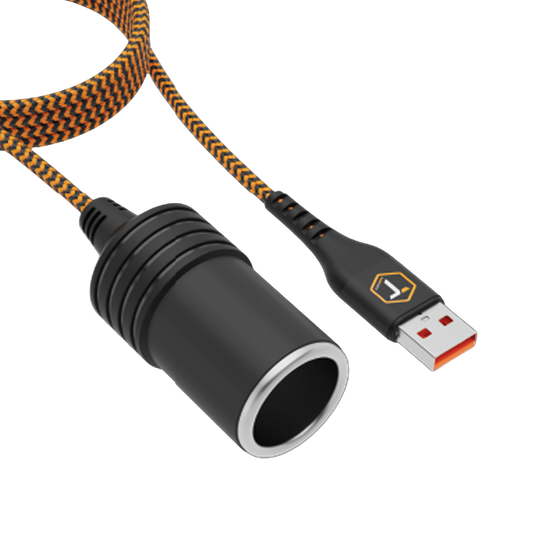 ToughTested USB to 12V Female Socket Adapter with 3 ft Extended Cord, 10W