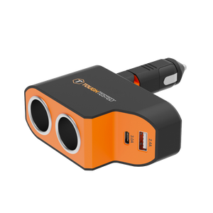 ToughTested Dual 12V Vehicle Power Adapter with USB-C and USB, 37W
