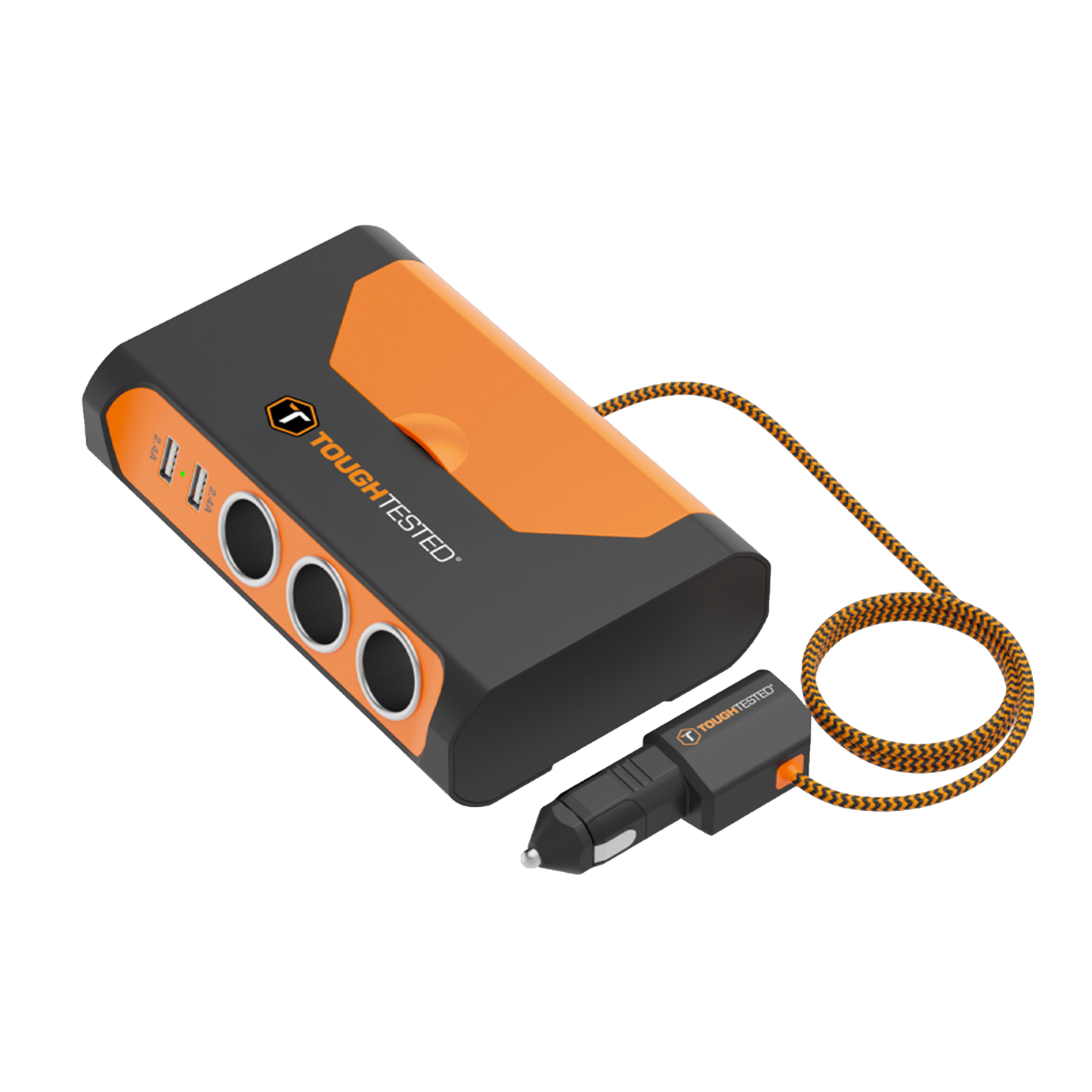 ToughTested Triple 12V Vehicle Power Adapter with USB-C and USB, 120W