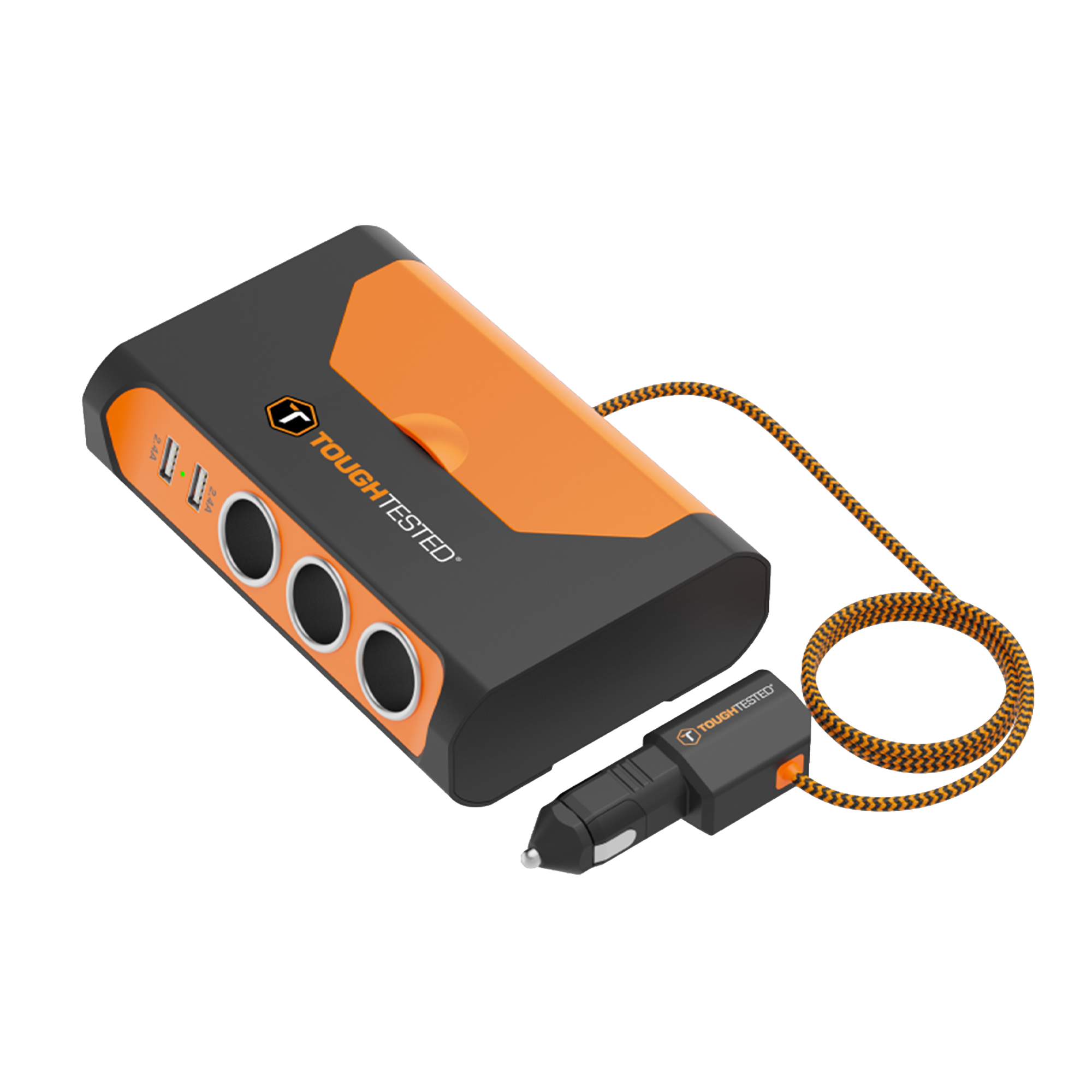 ToughTested Triple 12V Vehicle Power Adapter with USB-C and USB, 120W