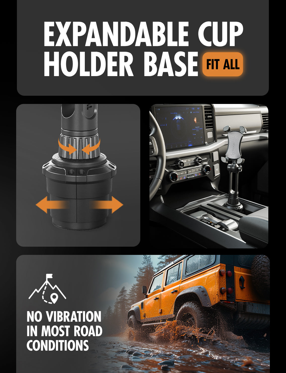 ToughTested BOOM Adjustable Mobile Cup Holder Mount