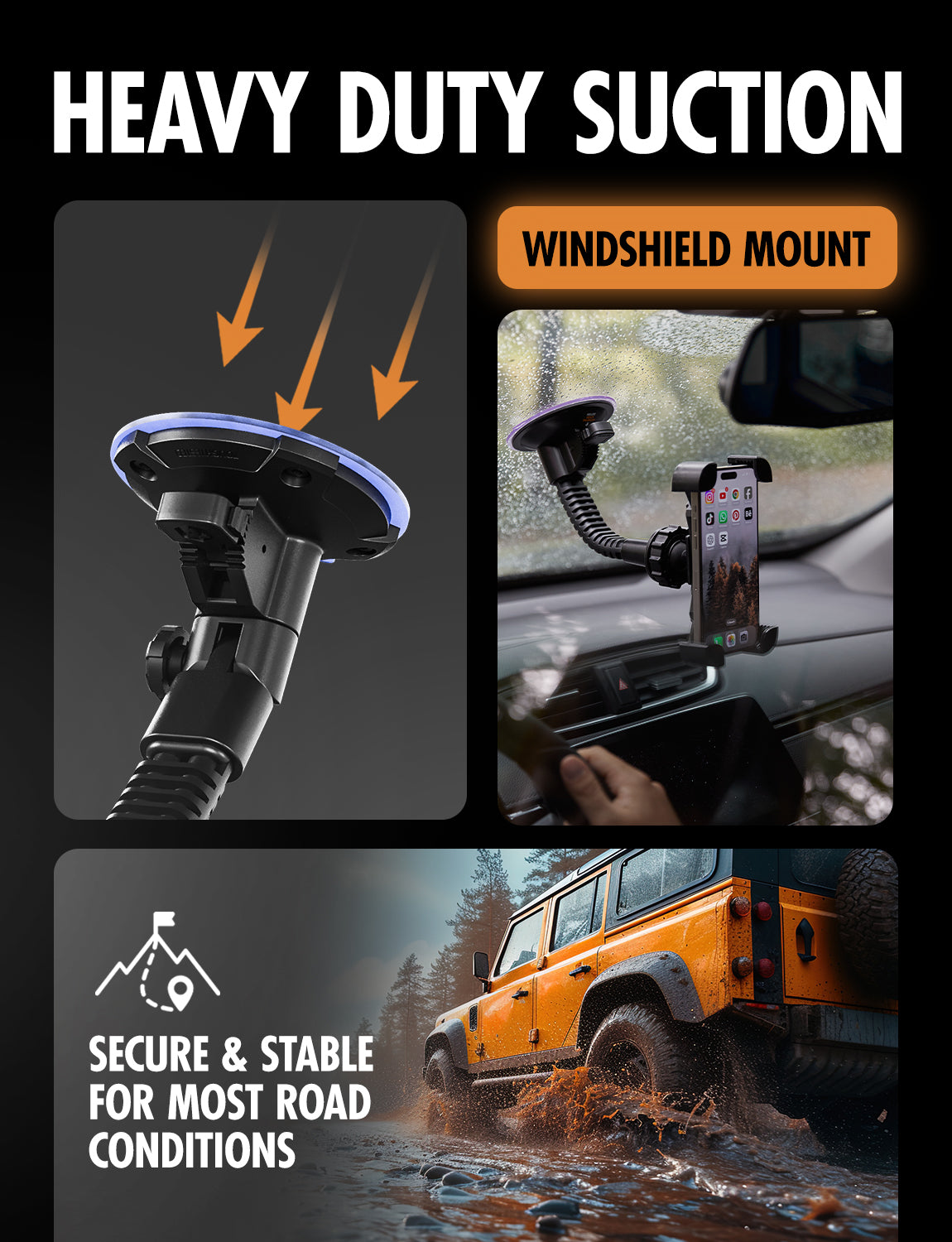 ToughTested Mammoth Adjustable Mobile Windshield Mount