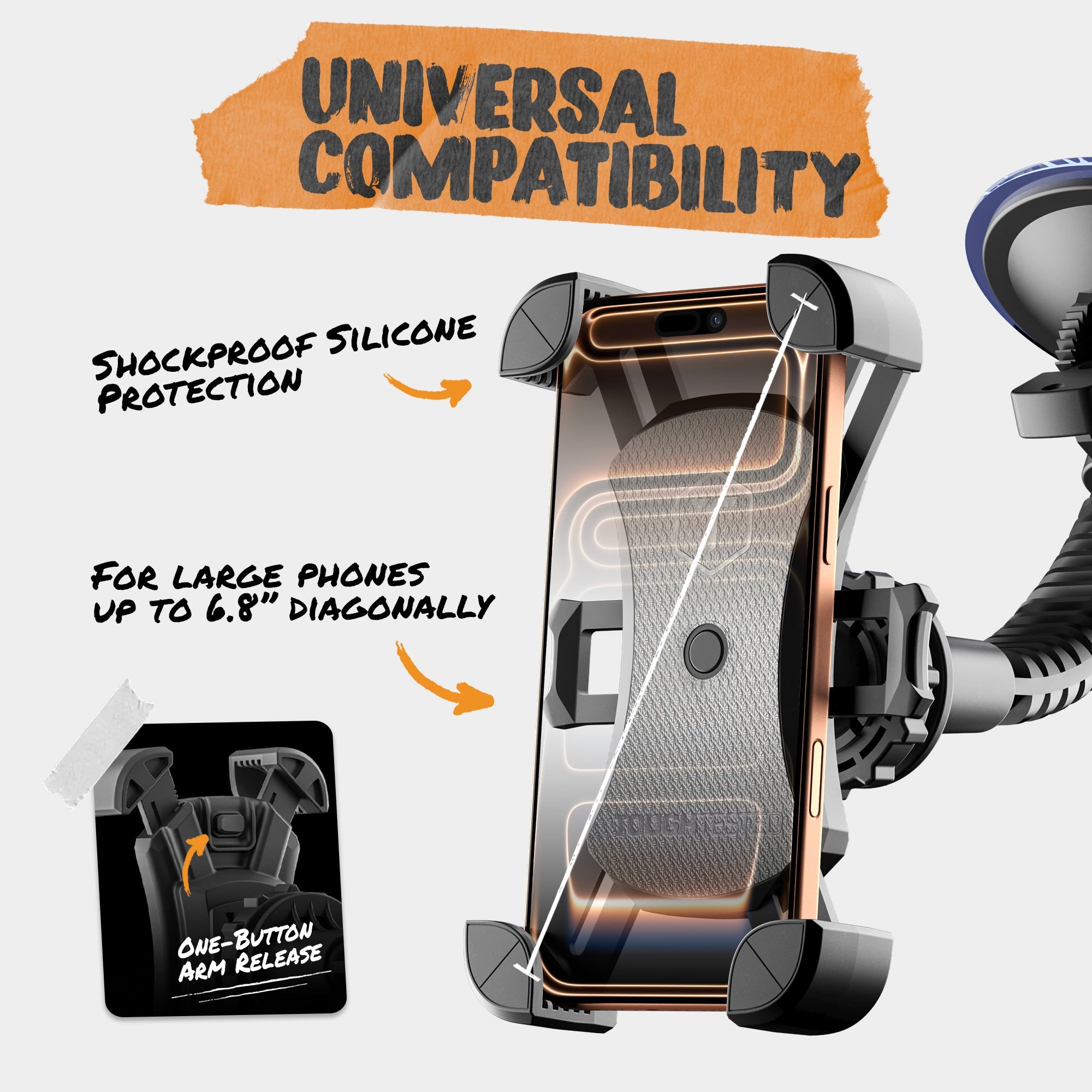 ToughTested Mammoth Windshield & Dash Phone Mount