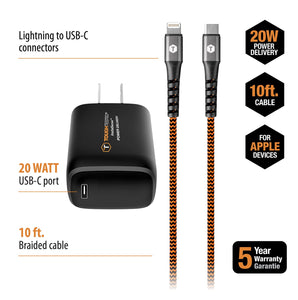 ToughTested 20W PD Wall Charger Kit with Lightning Cable