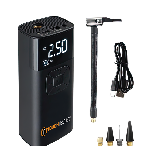 ToughTested Portable Tire Inflator & Power Bank, 150 PSI, 4000mAh