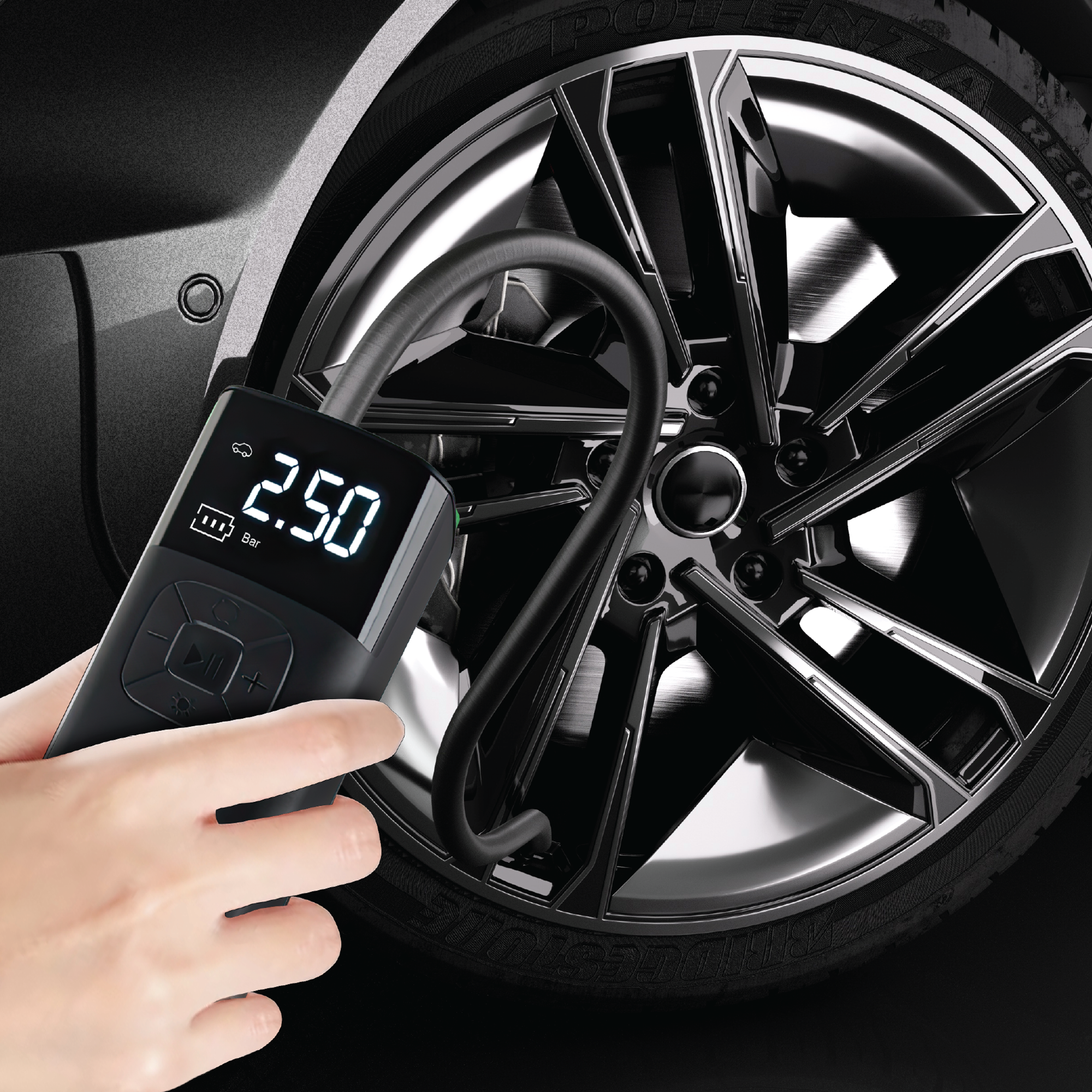 ToughTested Portable Tire Inflator & Power Bank, 150 PSI
