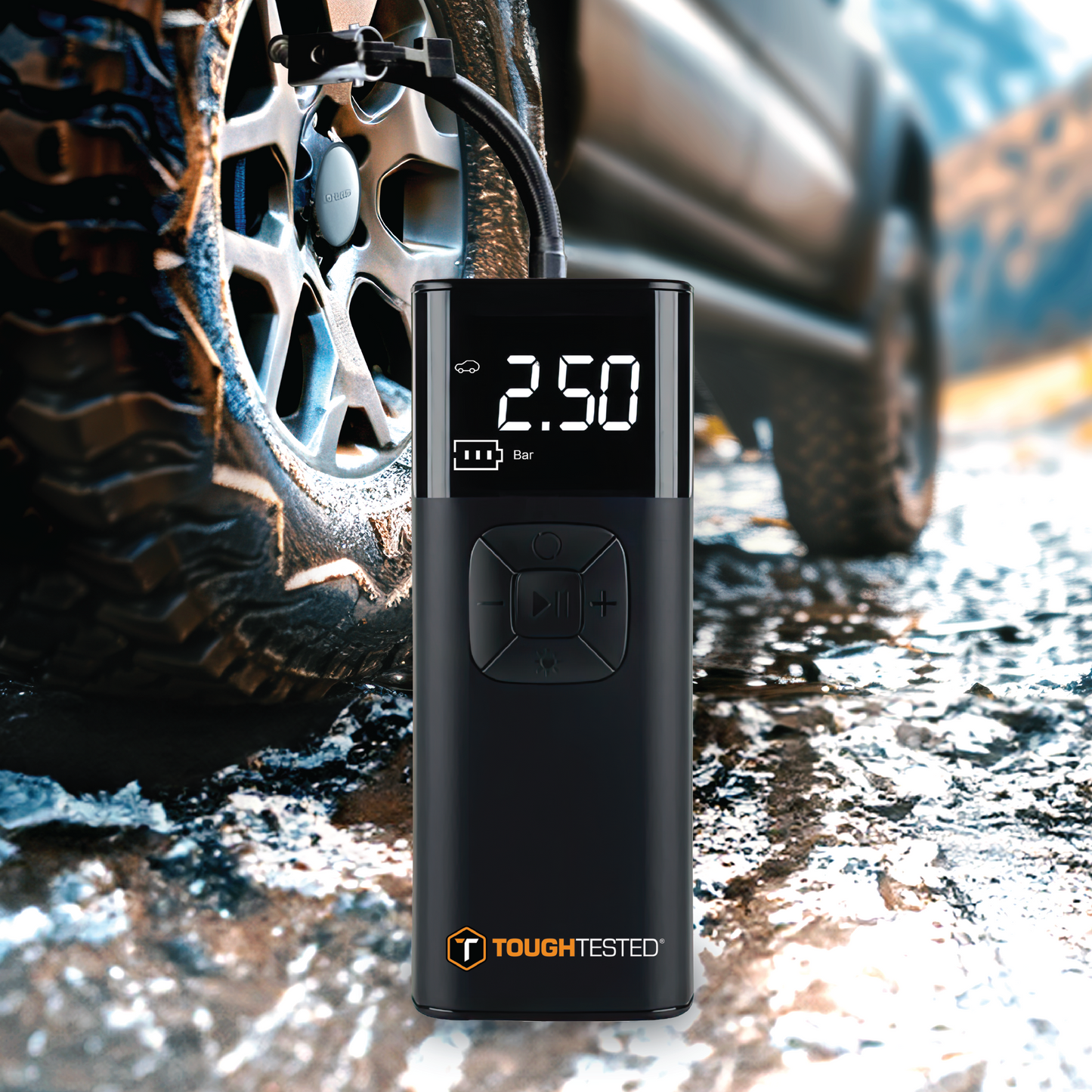 ToughTested Portable Tire Inflator & Power Bank, 150 PSI
