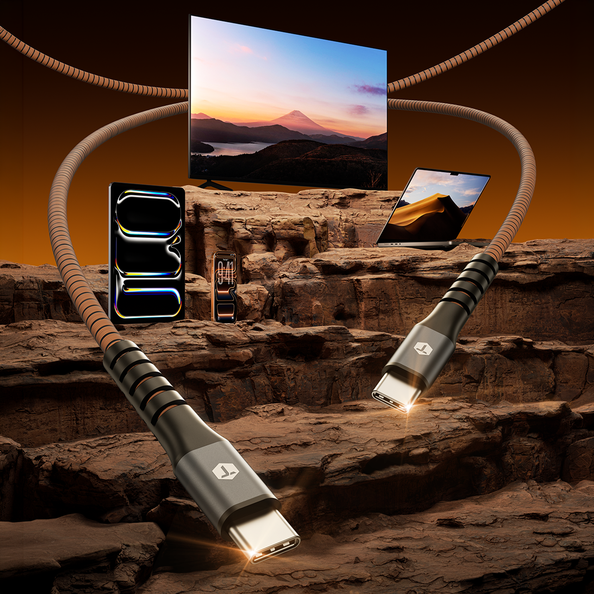 ToughTested Armor Flex 2 ft USB-C to USB-C Cable