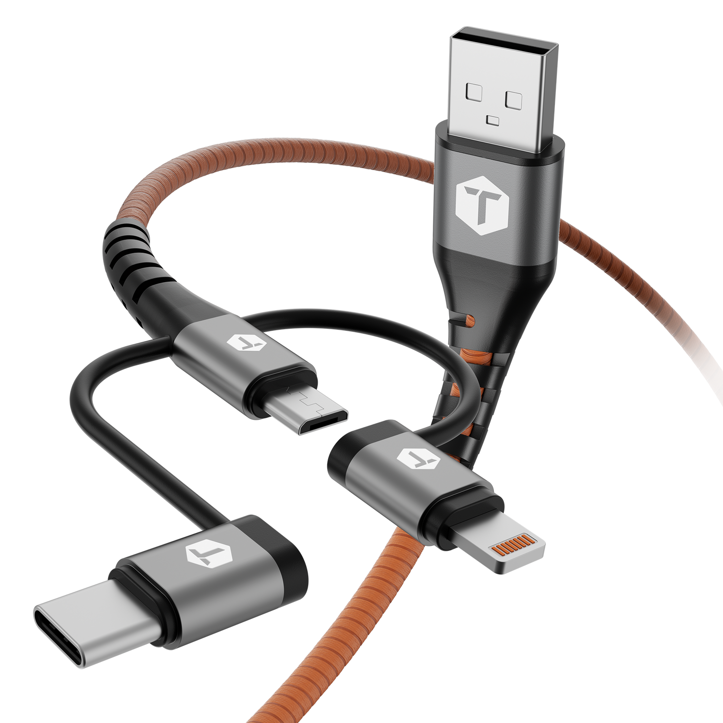 ToughTested Armor Flex 4 ft 3-in-1 Charging Cable