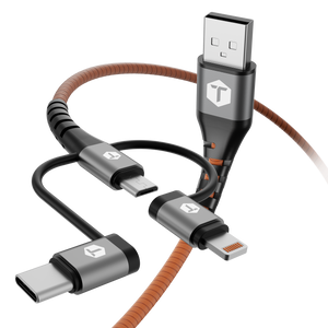 ToughTested Armor Flex 4 ft 3-in-1 Charging Cable