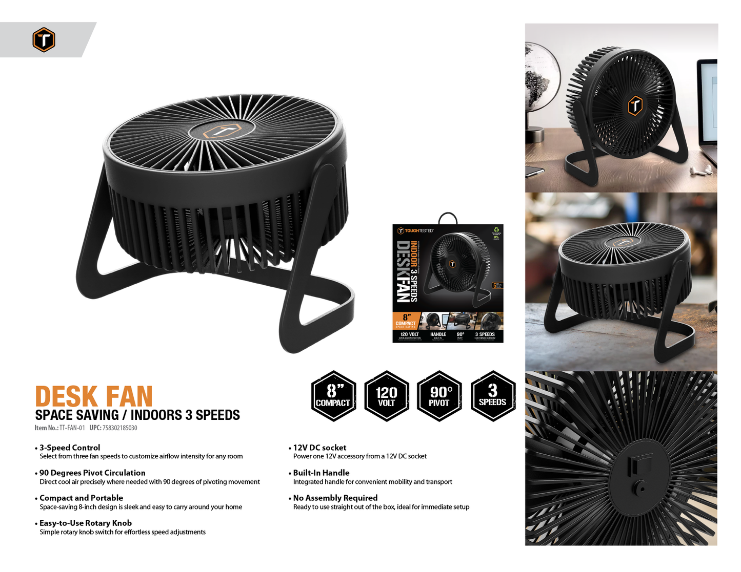 ToughTested Airforce Rechargeable Fan