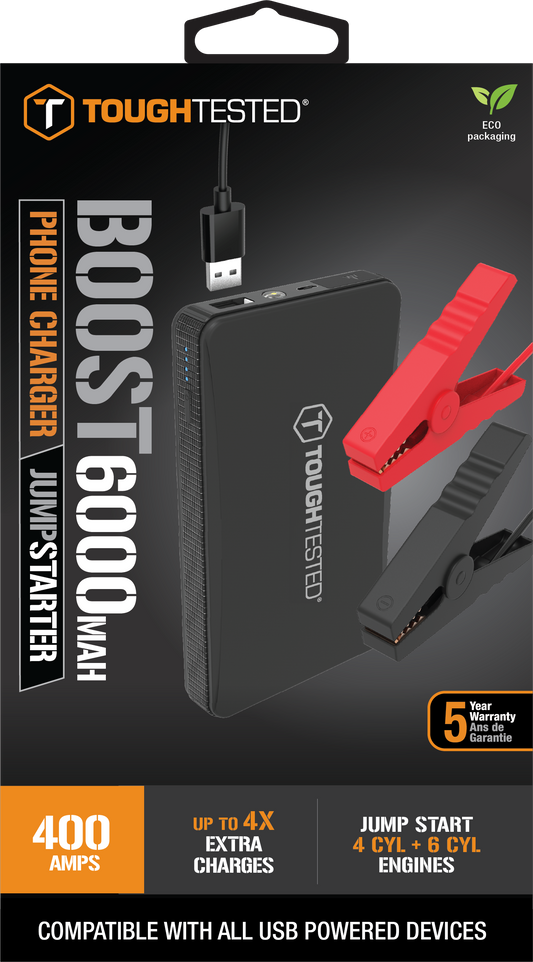 ToughTested Boost 1600mAh Jumpstarter & Portable Phone Charger