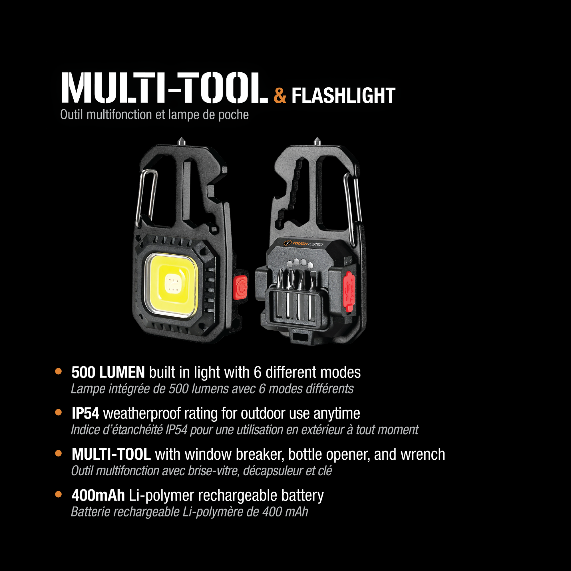 ToughTested Outdoor Keychain Multi-Tool Keychain-friendly design for everyday carry