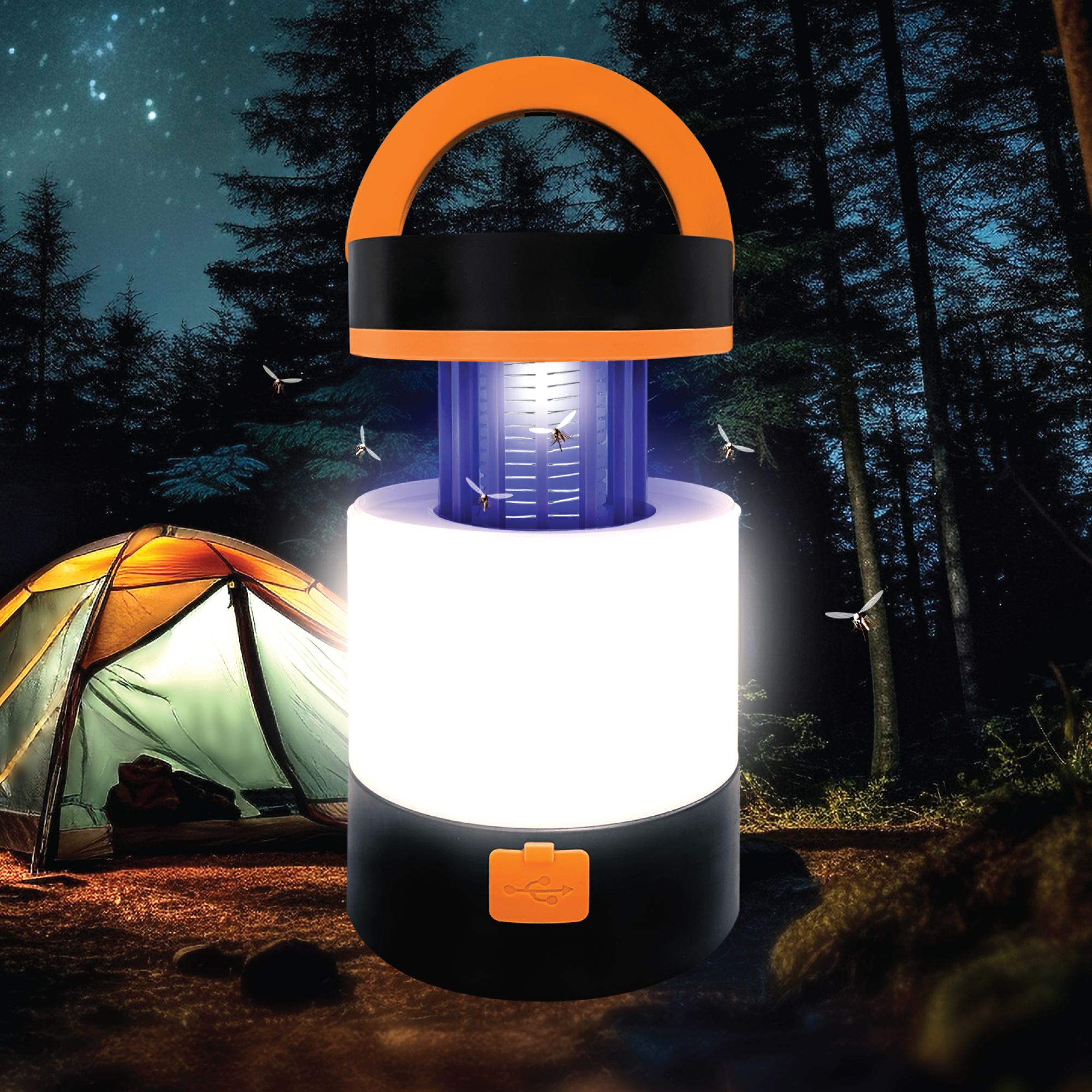 ToughTested Mosquito Lantern & Phone Charger, Collapsible Camping Lamp
