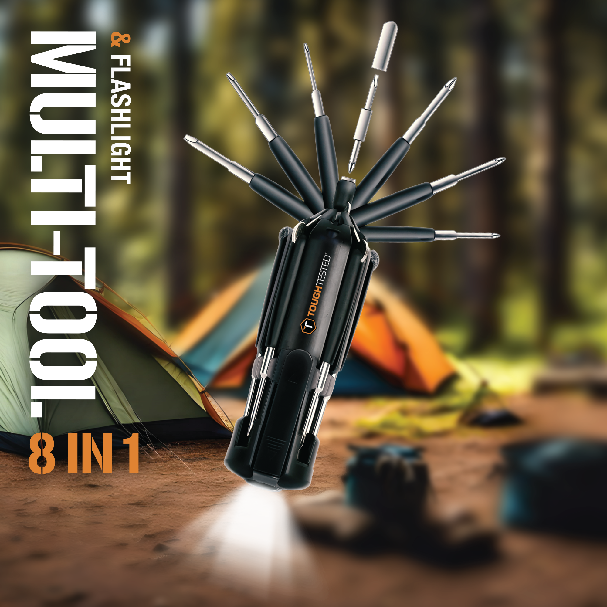 ToughTested Outdoor Multi-Tool Multi-purpose utility for travel and outdoor use
