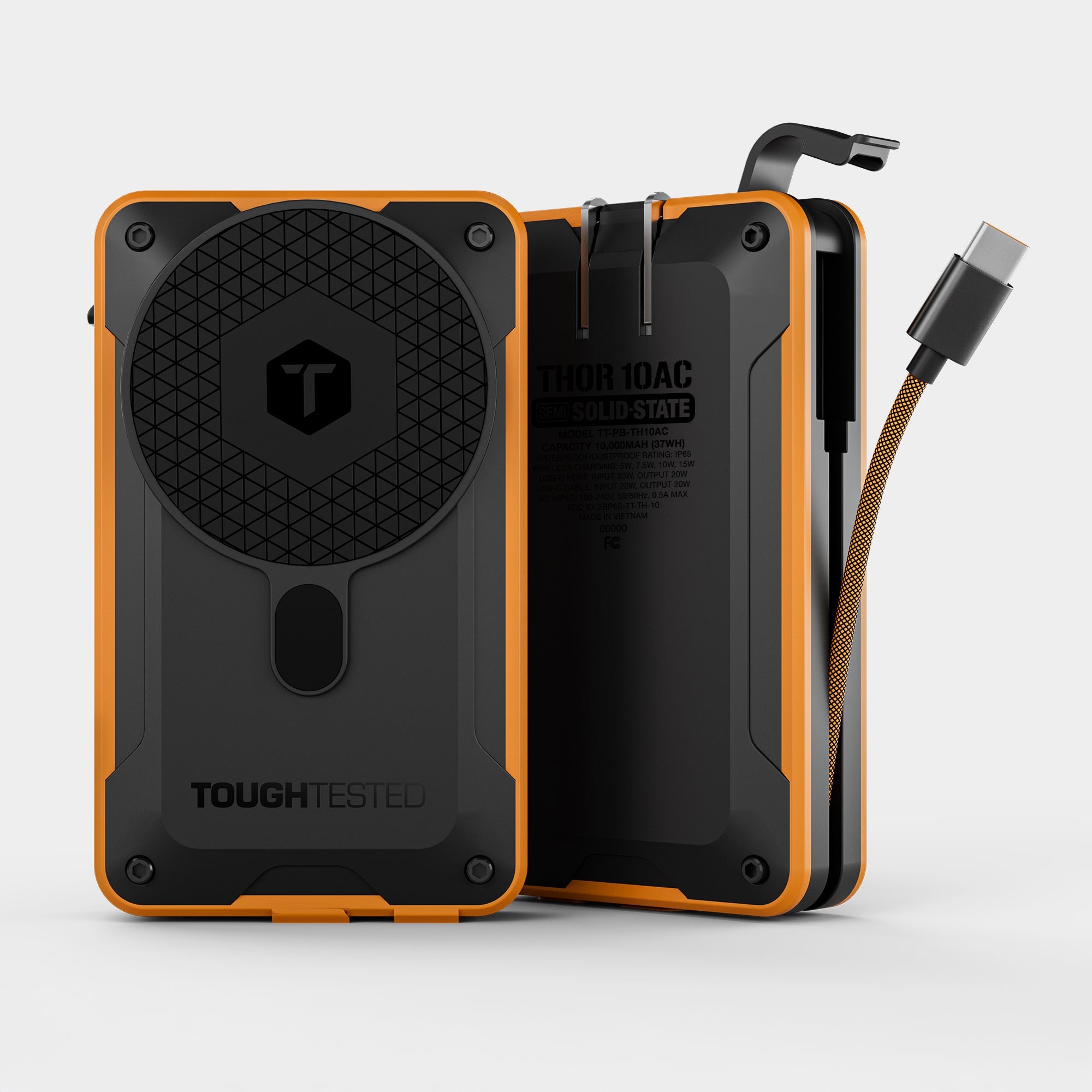 ToughTested Thor 10AC 10000mAh MagTough PD Power Bank with Wall Plug