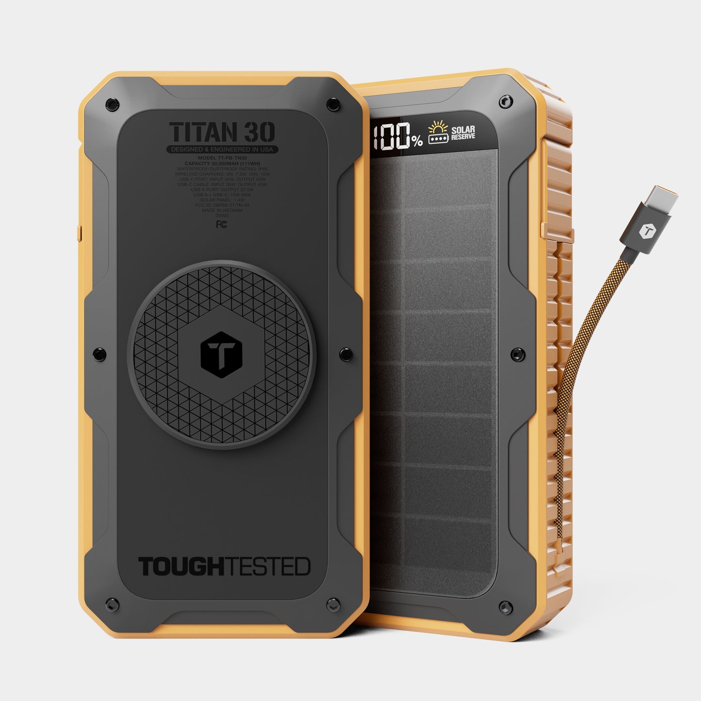 ToughTested Solar Titan30 30000mAh PD Power Bank & Wireless Charger