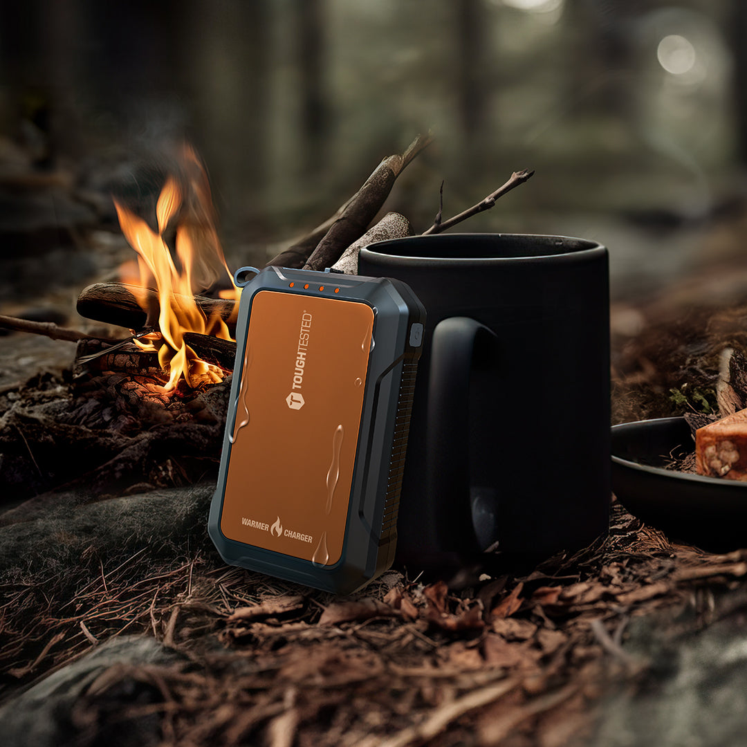 ToughTested Explorer 10 - 10,000mAh Power Bank & Hand Warmer, 5X Phone Charges, 24-Hour Heat, 20W PD Fast Charging, TSA Safe, IP54 Weatherproof, Eco-Friendly Packaging