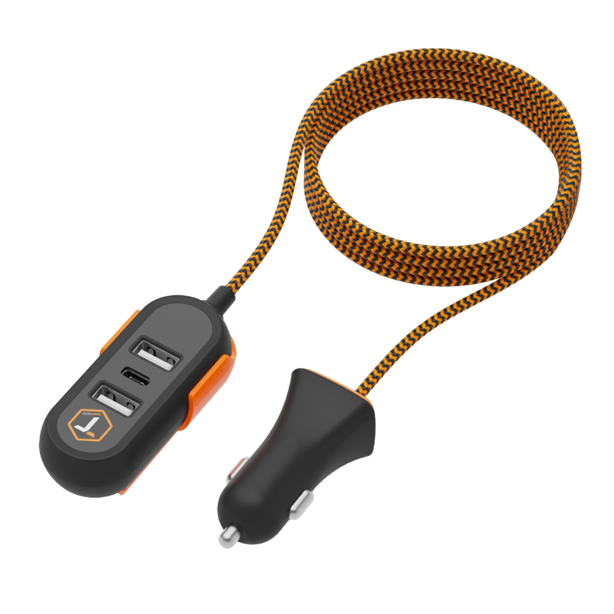ToughTested 4-Port Extender 47W 12V Front & Backseat PD Car Charger