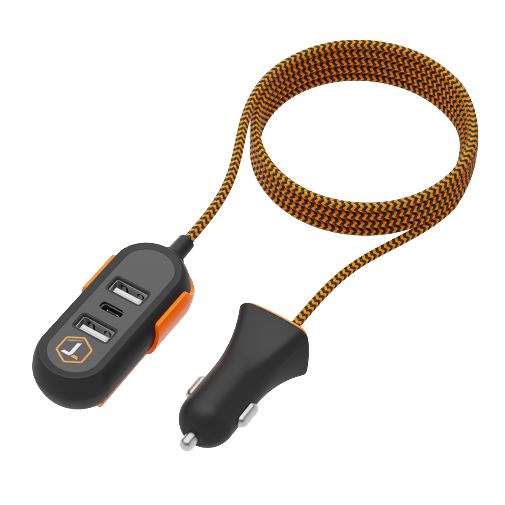 ToughTested 4-Port Extender 47W 12V Front & Backseat PD Car Charger