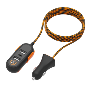 ToughTested 4-Port Extender 47W 12V Front & Backseat PD Car Charger
