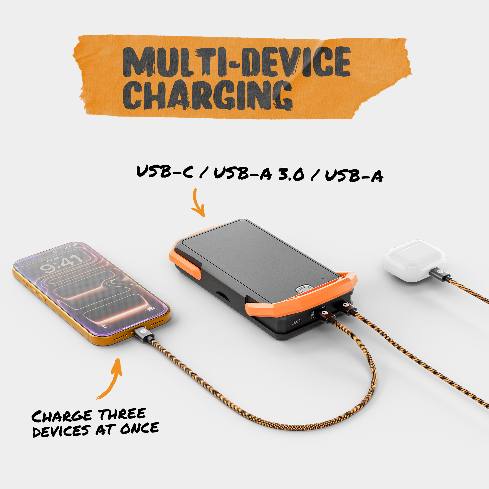 ToughTested Switchback 10000mAh Solar Power Bank & LED Panel Light