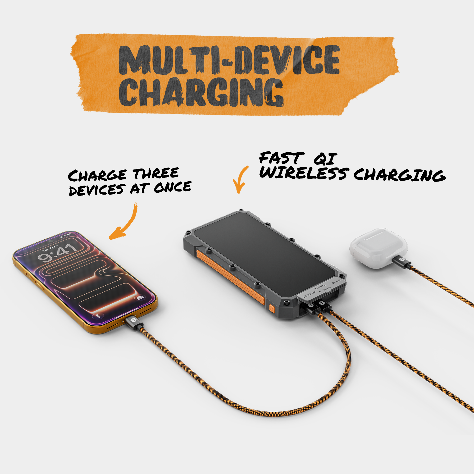 ToughTested Solar ROC10 10000mAh Power Bank & Wireless Charger