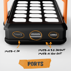 ToughTested Switchback 10000mAh Solar Power Bank & LED Panel Light