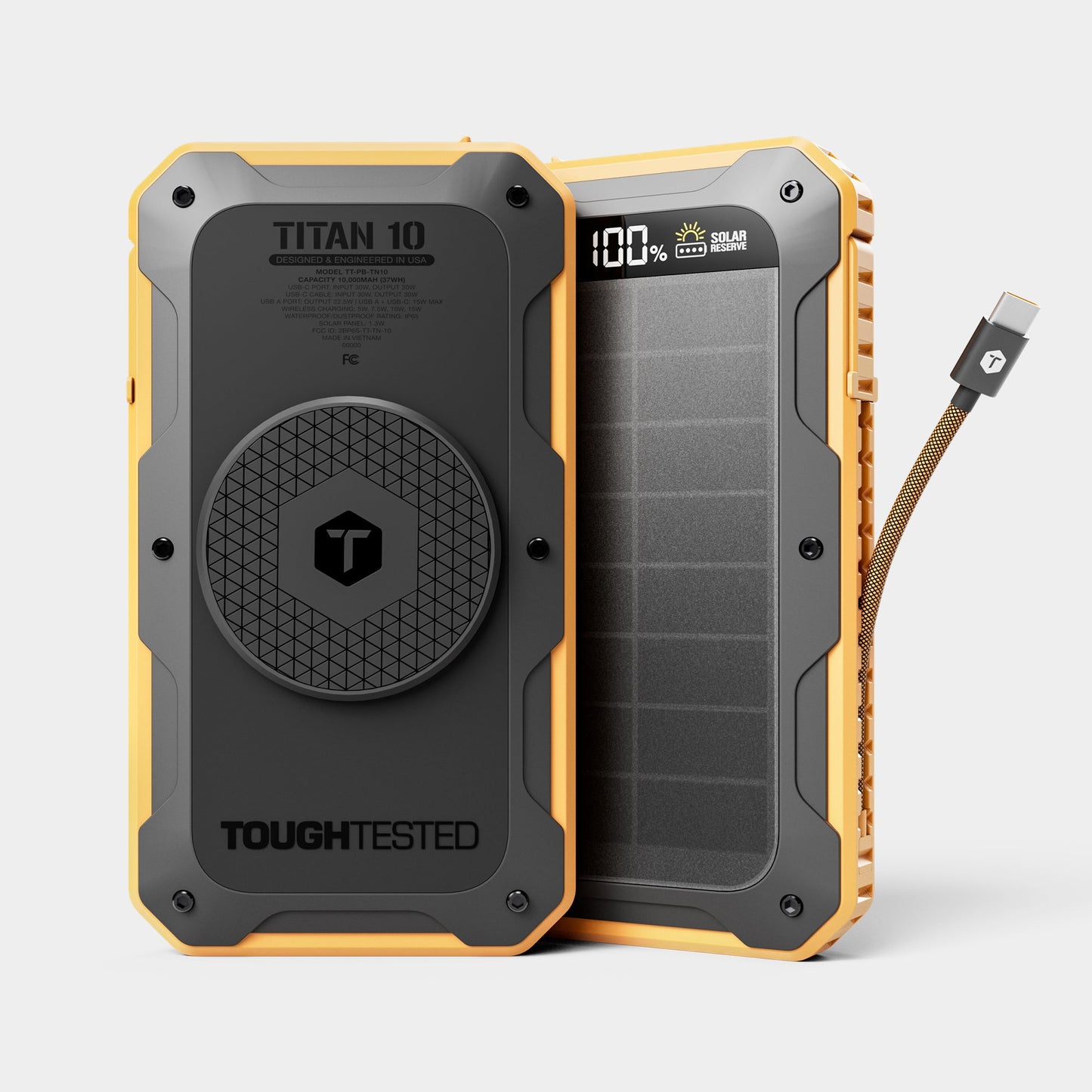 ToughTested Solar Titan10 10000mAh PD Power Bank & Wireless Charger